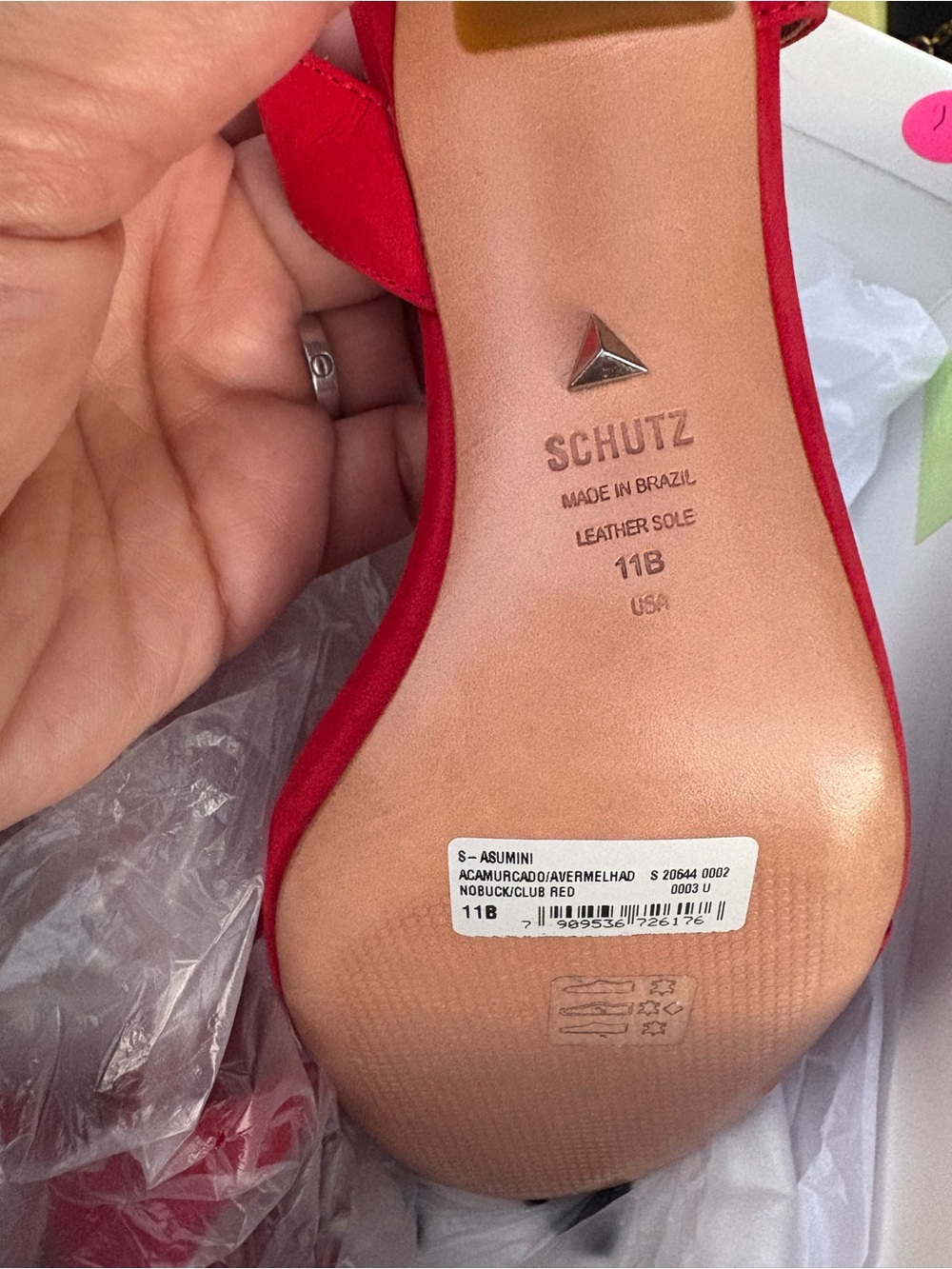 SCHUTZ Red Suede Slingback Pumps - Picture 5 of 8